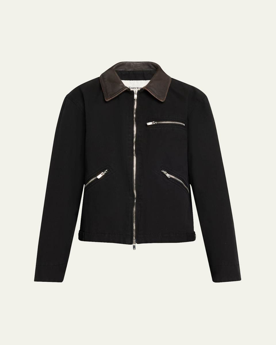 Leather Collar Work Jacket